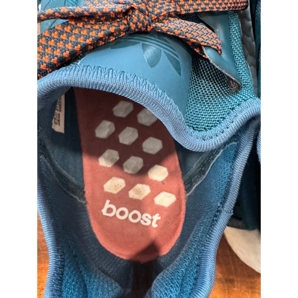 Adidas NMD R1 Trail Boost Shoes Teal Orange Men's US 8.5 Gum‎ Sole